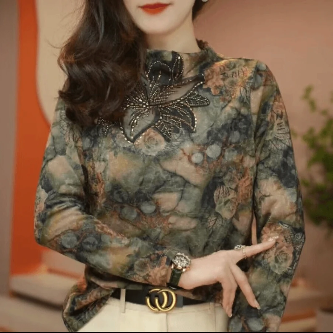 新款时尚洋气显瘦显白百搭气质长袖修身半高领上衣小衫女