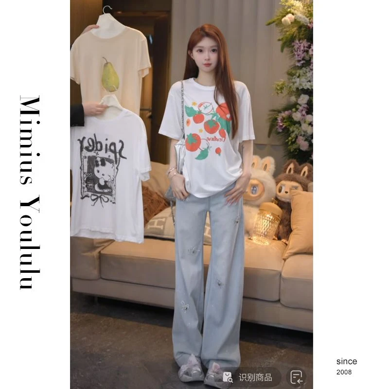 【mimius】喵喵 少女插画家～可爱减龄百搭圆领短袖T恤 G05267