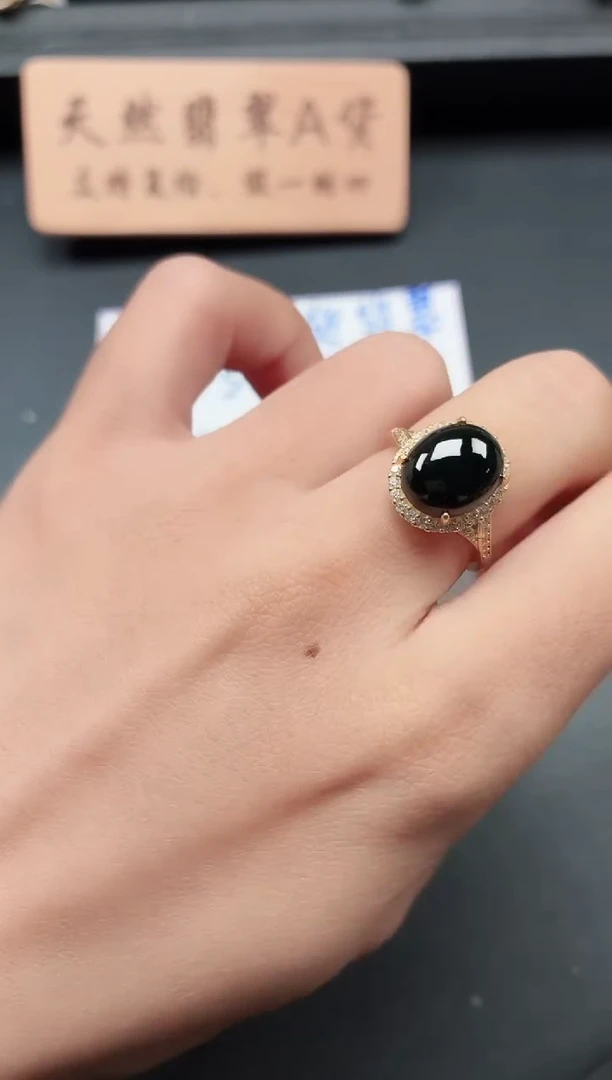 银S925镶嵌戒指翡翠111