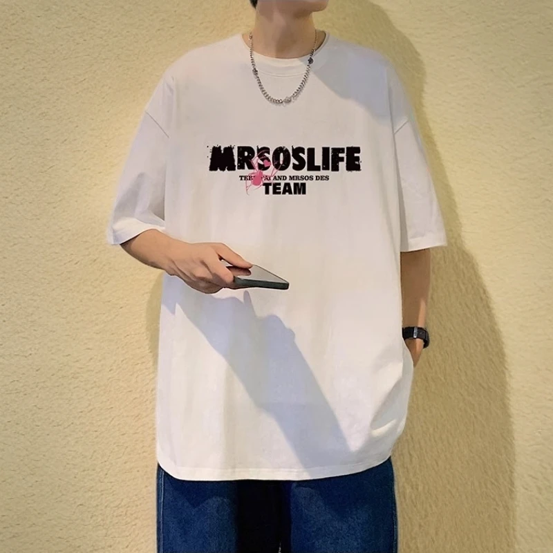 顶瓜瓜2-300斤大码港风潮流嘻哈痞帅纯棉短袖男女夏季宽松重磅t恤