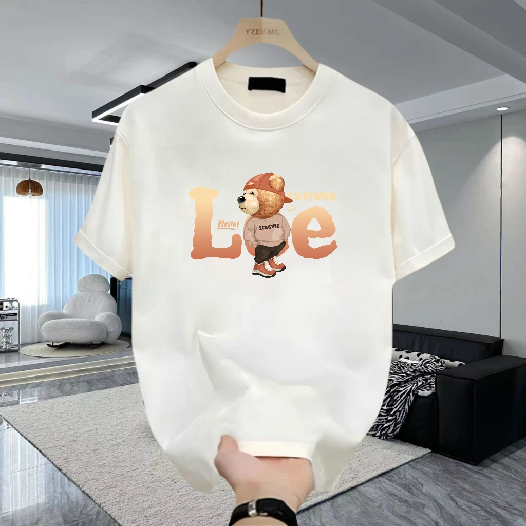 美式痞帅重磅纯棉短袖T恤青年男女款夏季ins潮牌街头修身百搭上衣