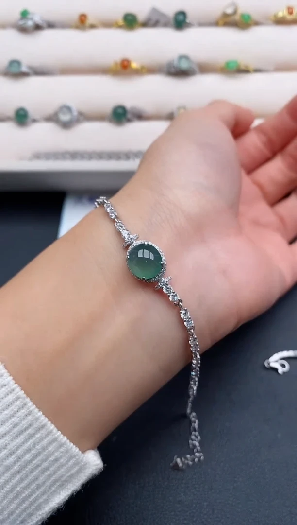 银S925镶嵌戒指翡翠7777777+4