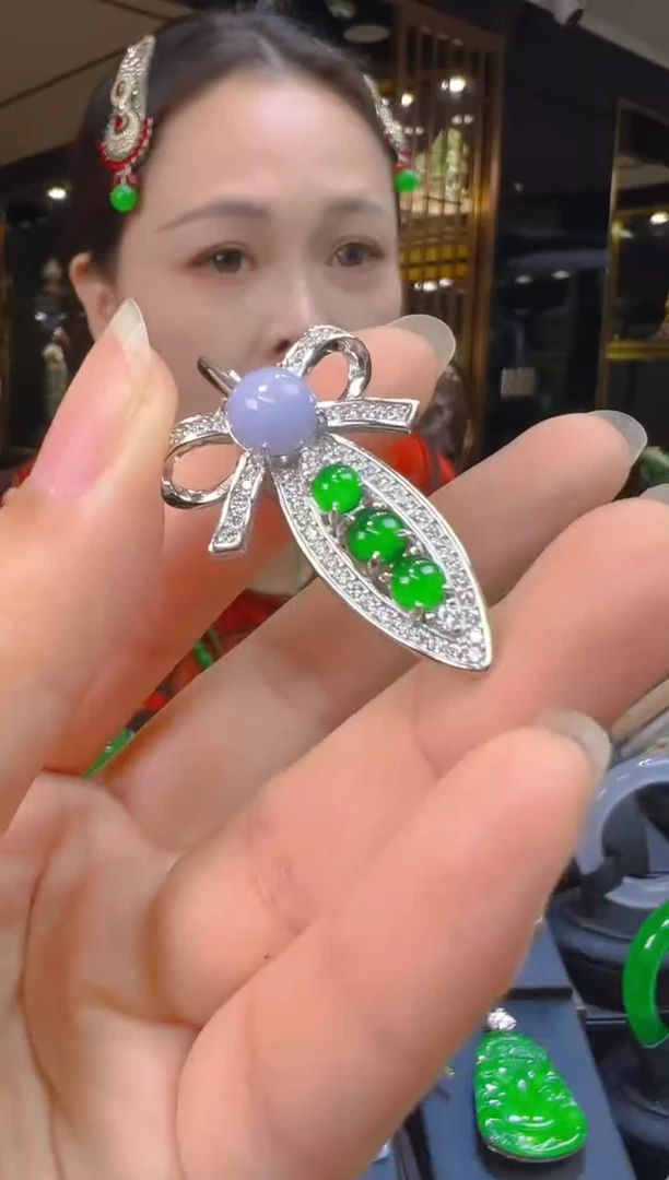 翡翠银S925镶嵌吊坠(不含链)233（多样性发其一）
