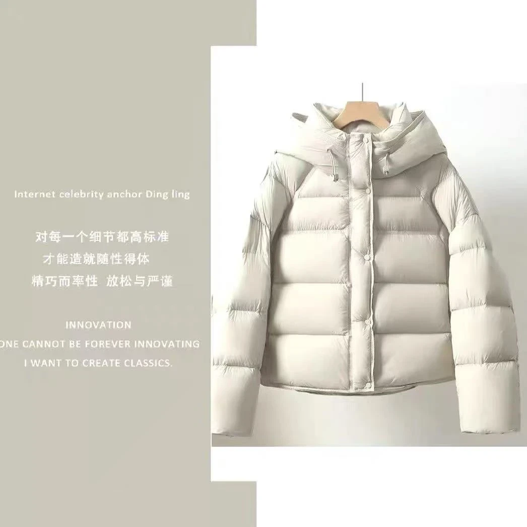 90白鹅绒！云朵泡芙短款加厚连帽保暖羽绒服KK