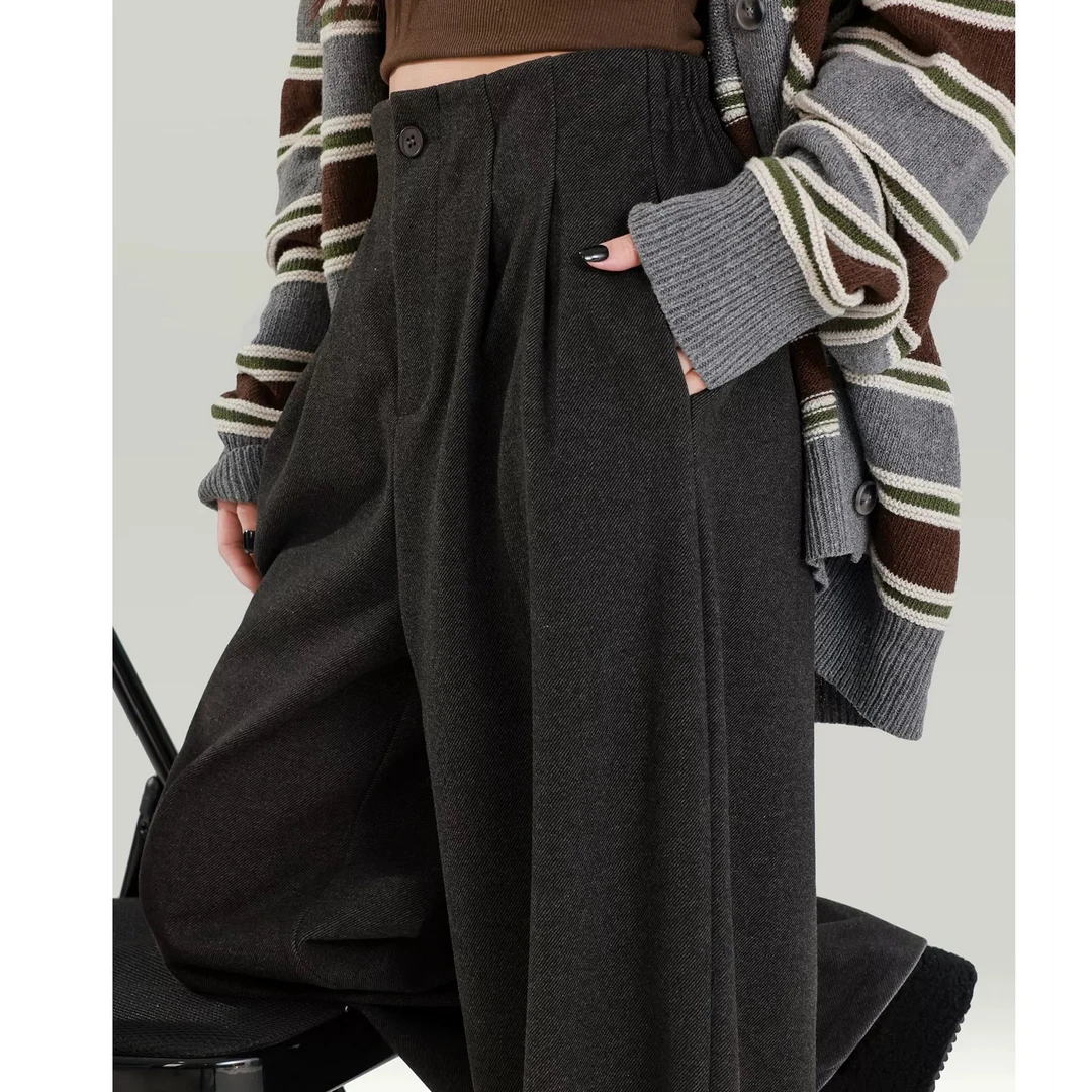 【绵羊毛+运费险】2025秋冬新款阔腿裤垂感高级休闲百搭长裤