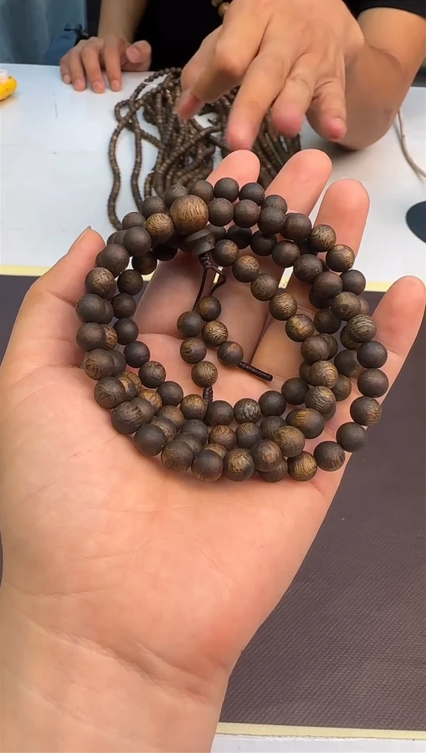 手串沉香海南绿棋红骨凹身7mm108颗多样性发1