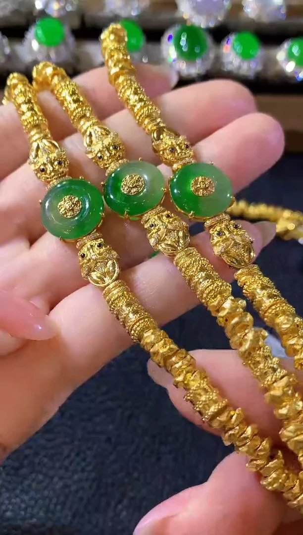 18K金镶嵌手链翡翠A46 多样性发货一件