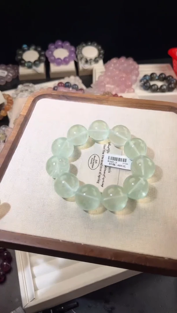 未镶嵌手链萤石多样性发一薄荷曼波21mm