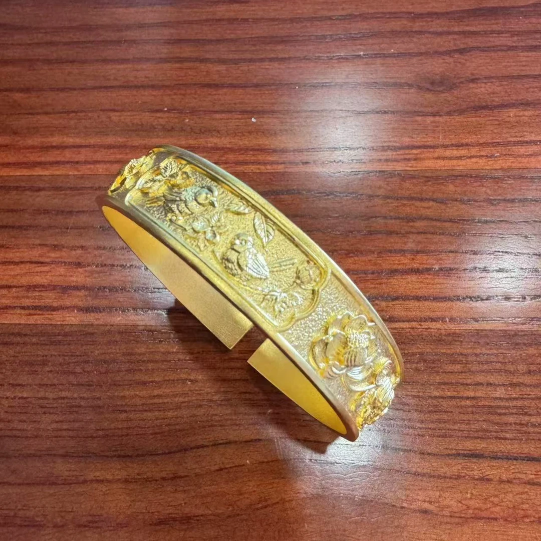 足银手镯 喜上眉梢手镯 喜鹊精致轻奢手镯经典雕刻