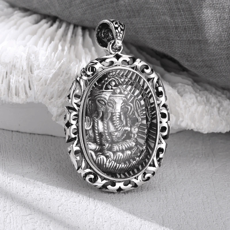 吊坠925银 民族风大号象鼻神吊坠 百搭项链流行挂坠