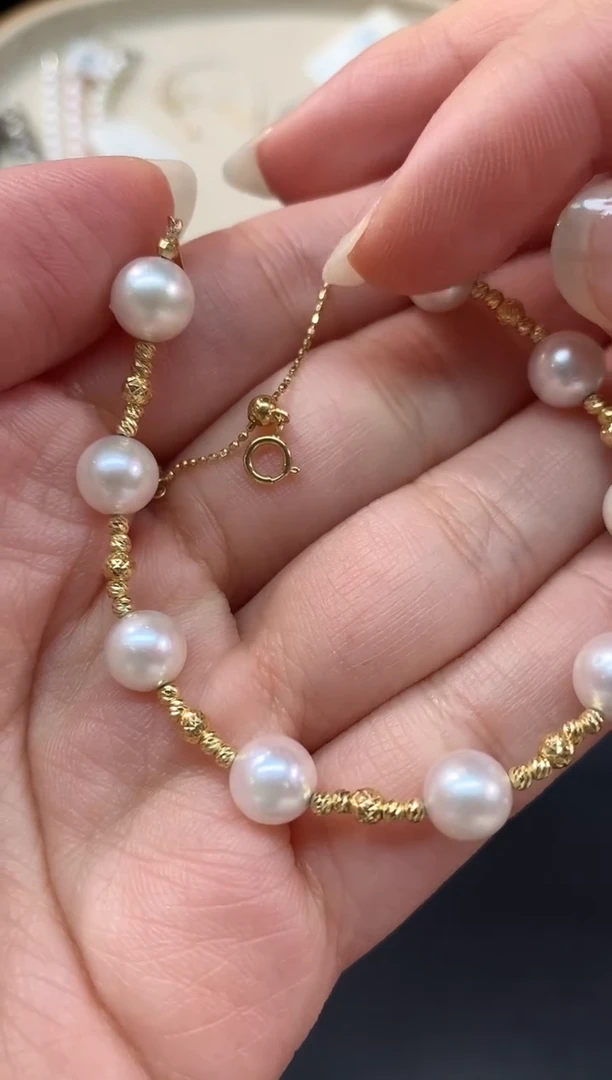 【闪购商品】海水珍珠手链18K金镶嵌A105|1980