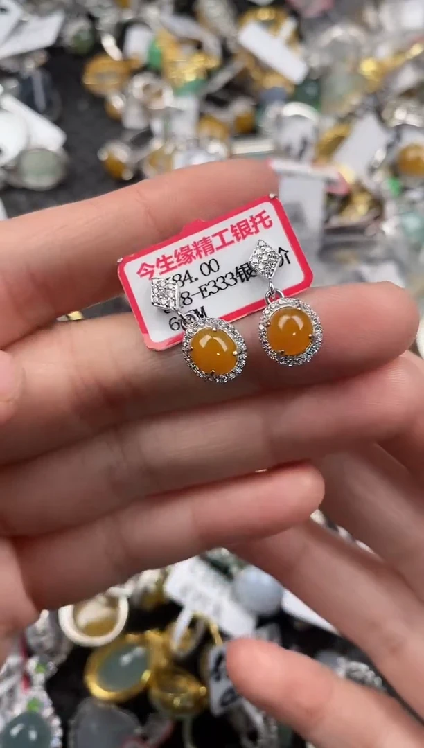 银S925镶嵌戒指翡翠10                 6