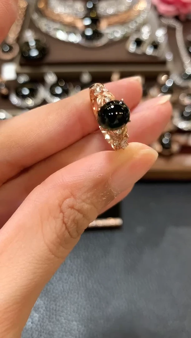 18K金镶嵌戒指翡翠m19  多样性一件发货