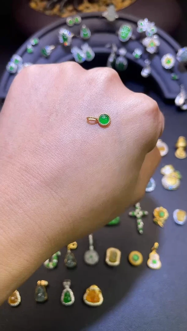 吊坠(不含链)银S925镶嵌翡翠1