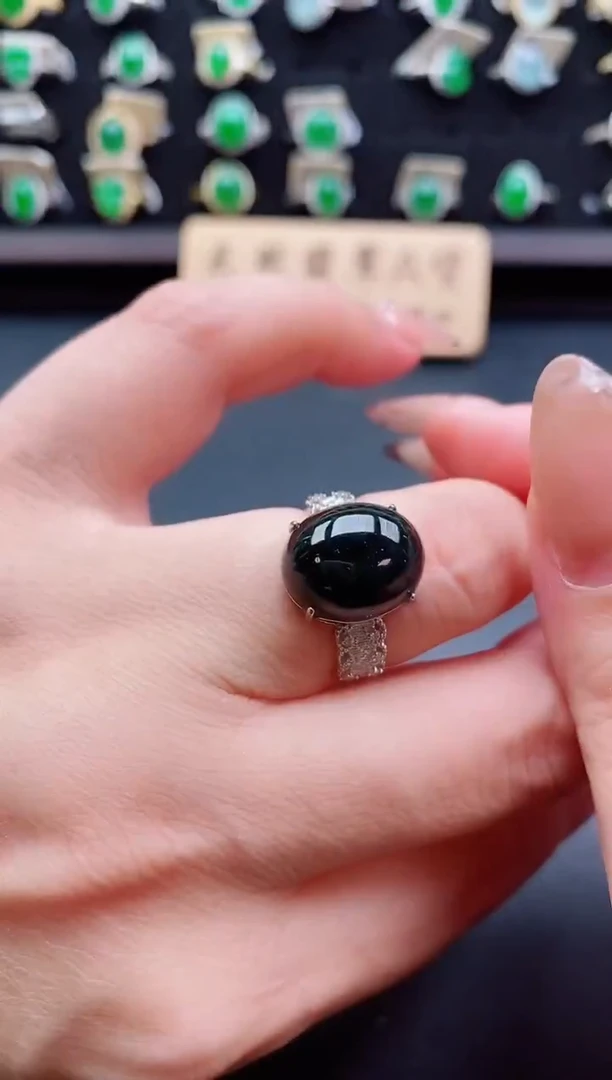 银S925镶嵌戒指翡翠1212