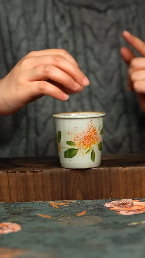 杯釉下彩手工手绘同款陶器
