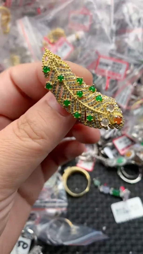 银S925镶嵌戒指翡翠111   1