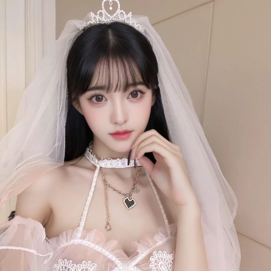 网红新娘婚纱蕾丝网纱甜美性感公主裙白色法式超短齐腰款简约纯欲