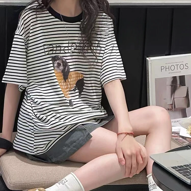 姐弟款条纹款短袖6255