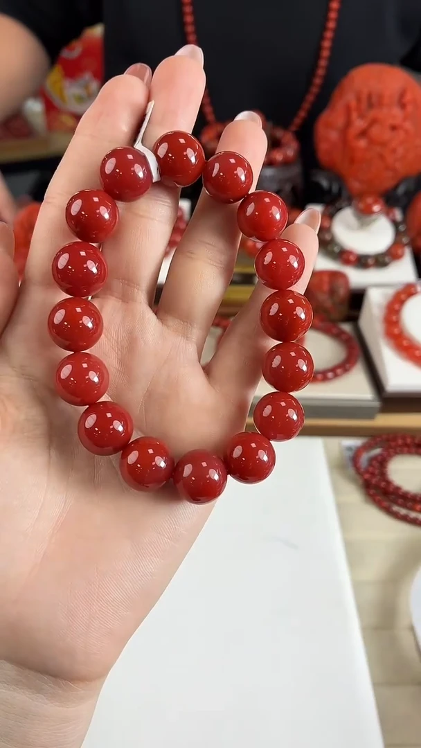 未镶嵌保山锦红手串13mm南红玛瑙（多样式发其一）