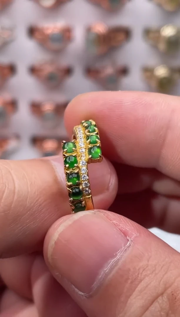 银S925镶嵌戒指翡翠1111