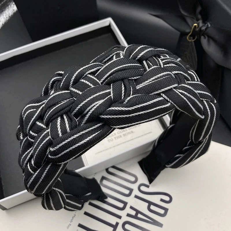 新款复古休闲风轻职风复古风发箍女士编织宽边时尚高颅顶高档气质