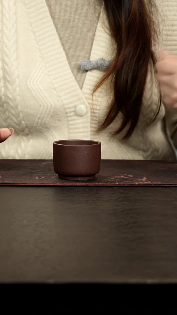 茶壶紫砂紫泥圆口杯80cc
