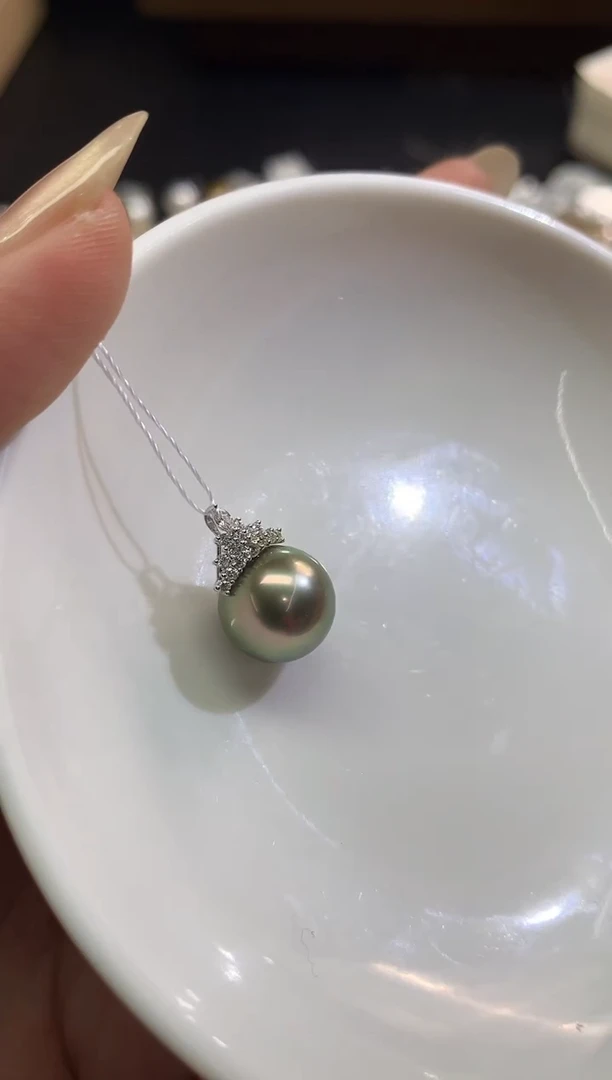 吊坠(不含链)18K金镶嵌海水珍珠E376|3680