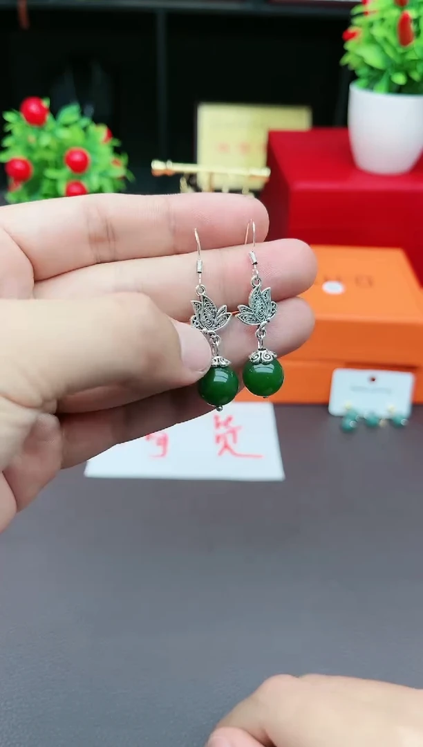 【闪购商品】玛瑙/玉髓耳钉银S925镶嵌429000