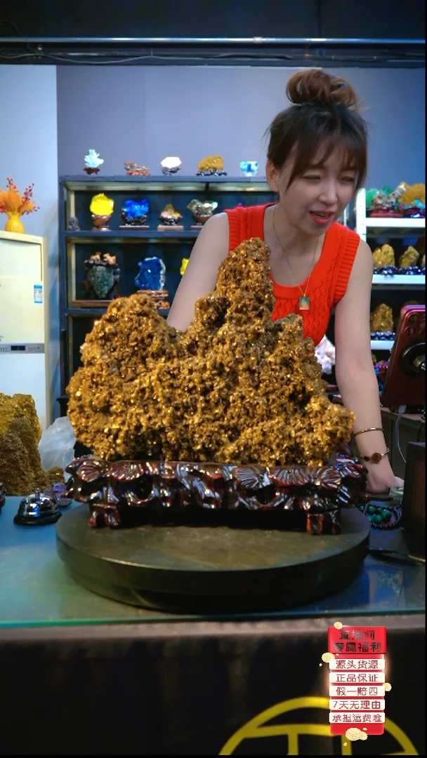 石材精品斑铜矿，矿物晶体摆件