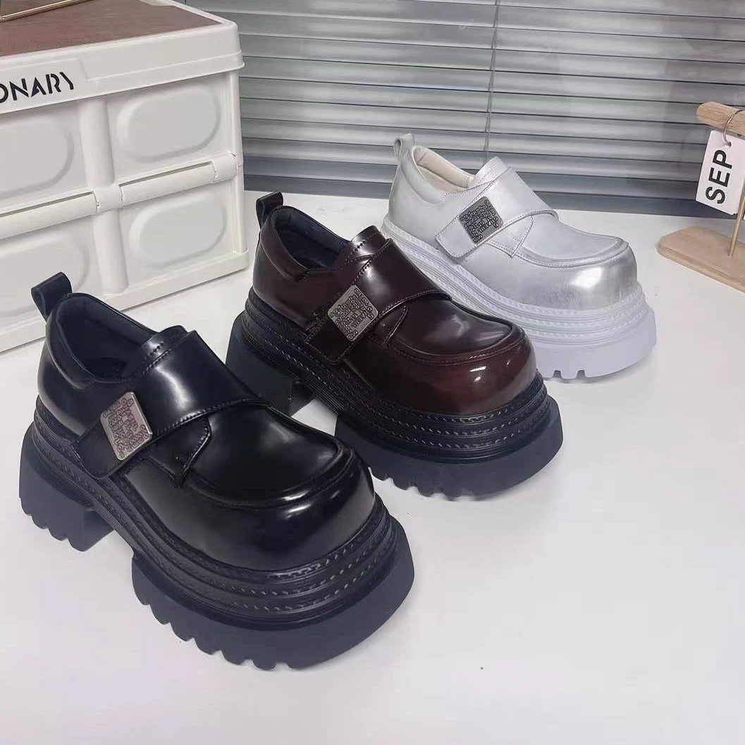 2025乐福鞋时尚百搭厚底春季休闲复古女鞋韩版圆头软底单鞋英伦风