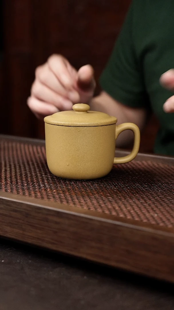 茶壶紫砂黄金段搪瓷盖杯