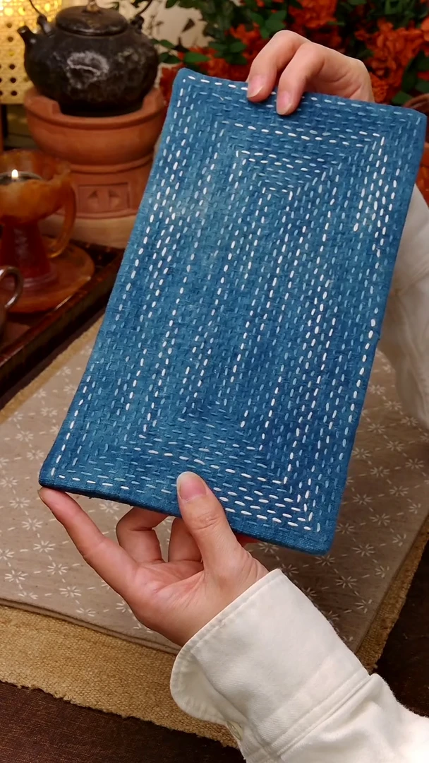 如Cici手作刺子绣柿染壶垫杯垫-715同款