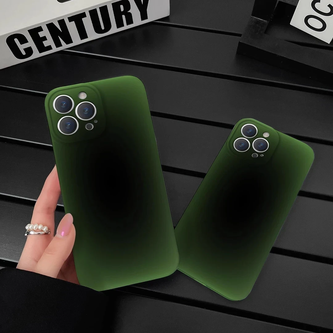 拼色祖母绿适用iPhone16手机壳新款15iPhone14苹果13软套12创意11