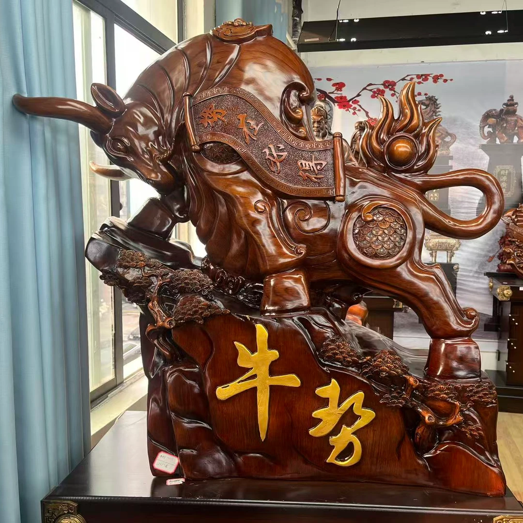 SY《私人定制牛势》前台装饰公司开业送礼家居办公室工艺品摆件