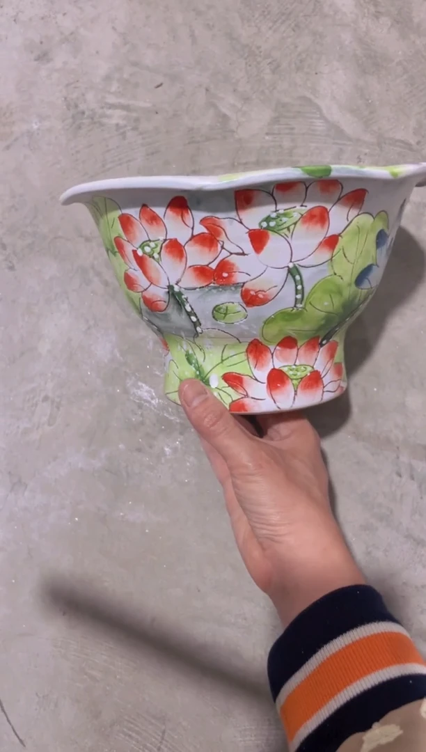 摆件茄**✨104陶花岛花盆罐—手工痕迹默认，大小会有1-2公分误差