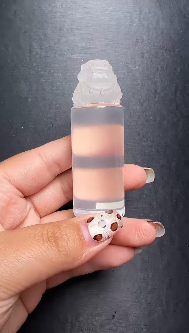 未镶嵌珠宝半成品水晶兔毛发晶共生狮子  印章 JP56666