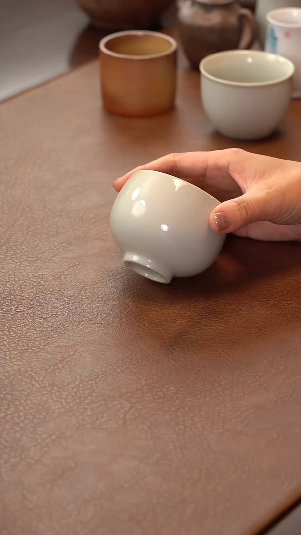 瓷片柴烧禅定杯-光素