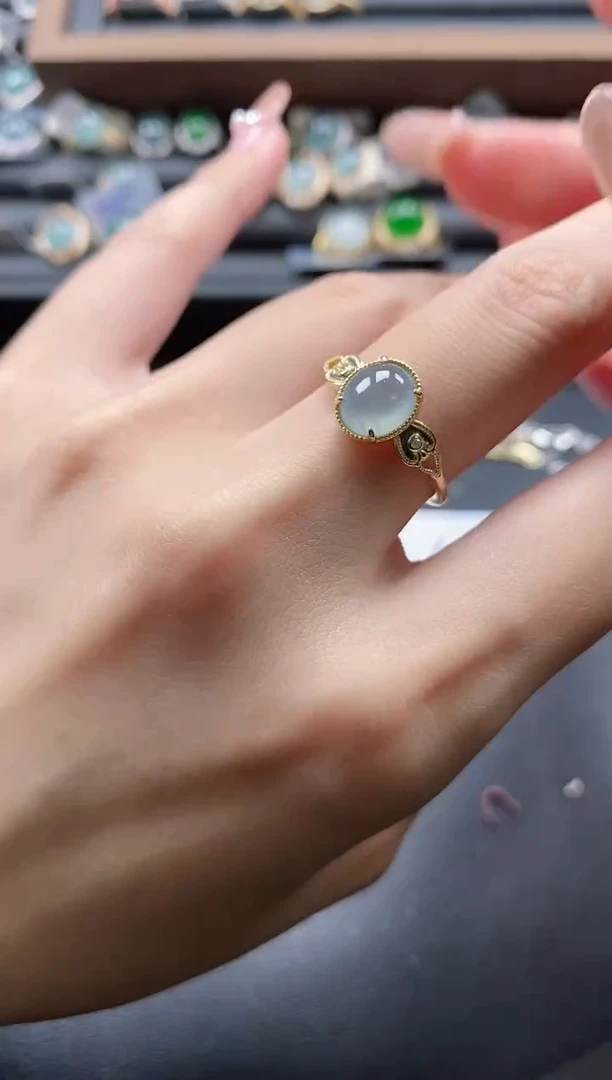 【闪购商品】翡翠戒指银S925镶嵌51511