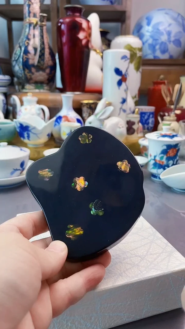 瓷片日产实木杯托