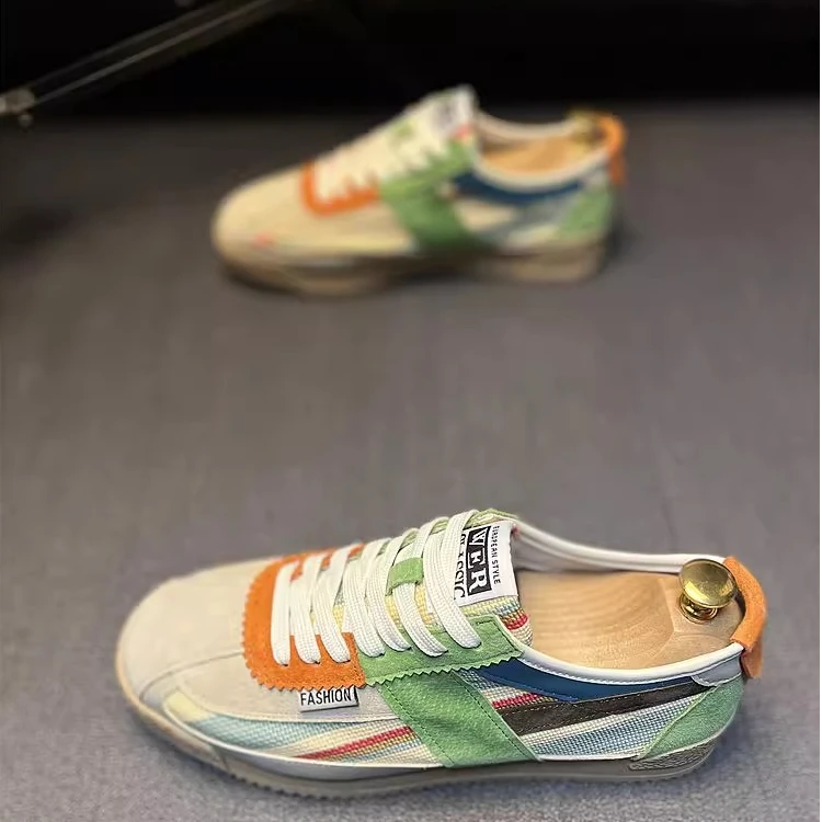 CFSC男鞋2025春秋透气软底防滑德讯阿甘鞋精神小伙休闲运动滑板鞋