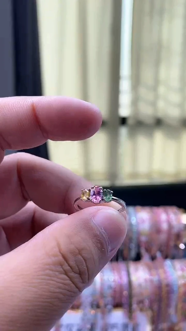 【闪购商品】碧玺戒指银S925镶嵌354354354354