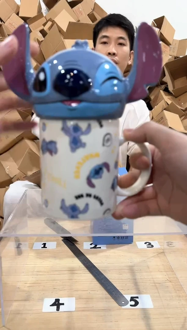 瓷片原盒史迪仔眨眼满印水杯
