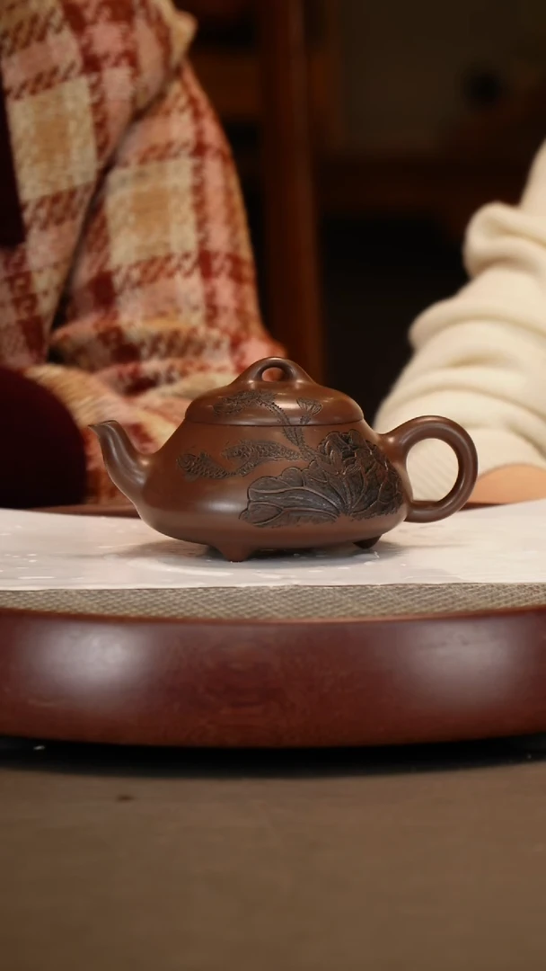 【闪购商品】紫砂茶壶【徐晓梅】紫泥汉棠石瓢   320CC