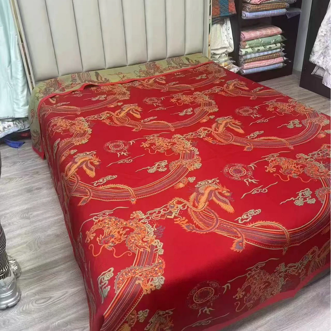 【龙凤呈祥】230*250喜庆A类柔软亲肤透气舒适可机洗四季可用床盖