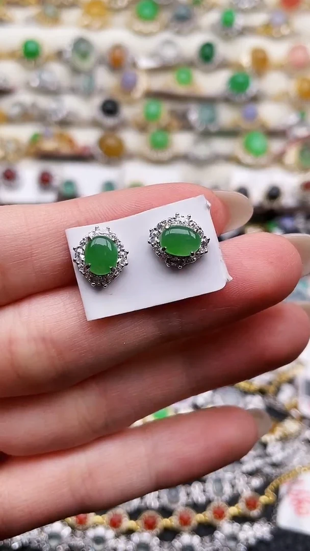 银S925镶嵌戒指翡翠50