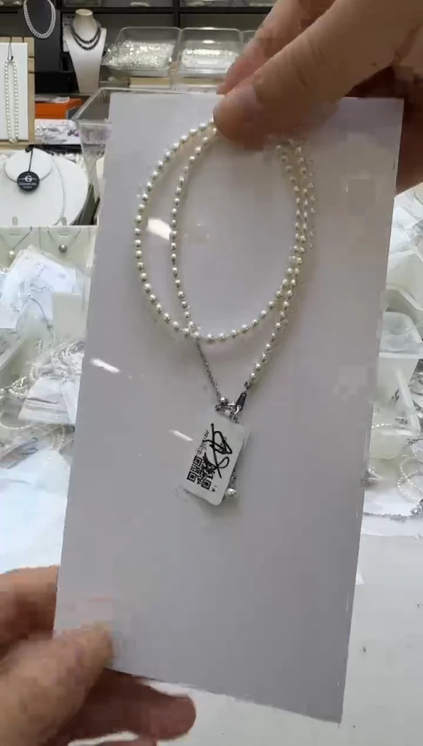 淡水珍珠未镶嵌项链3-4mm 吊小珠-孤品7单