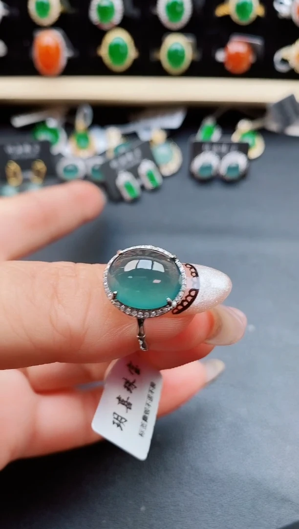 翡翠戒指银S925镶嵌50805508