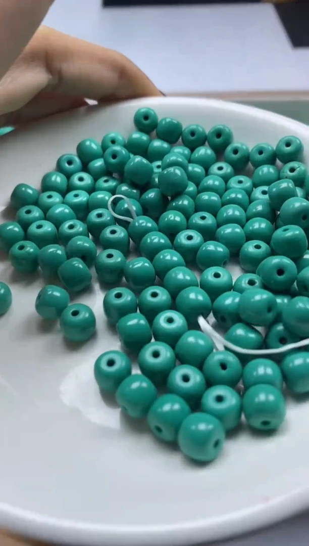 【闪购商品】玛瑙/玉髓颈饰未镶嵌w777绿松老型6*5mm*30颗