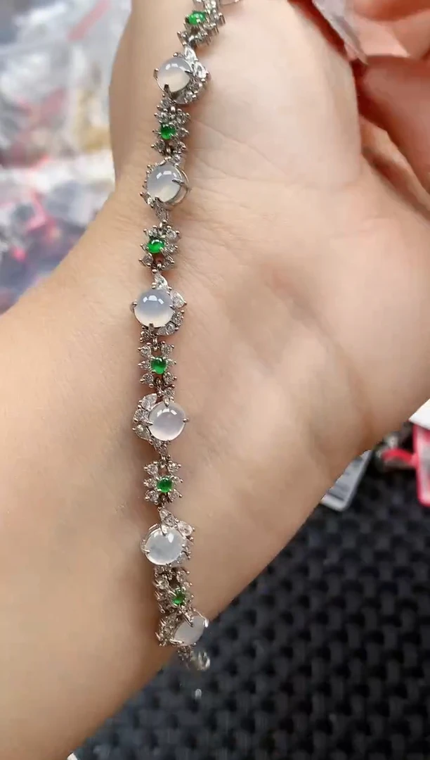 银S925镶嵌戒指翡翠天然A货缅甸翡翠